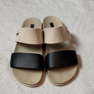 Melissa Cream and Black Women's Sandals